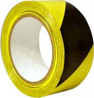 anti-static hazard marking yellow/black safety stripe vinyl tape - 2" x 108 ft, 6 mil thickness (pack of 3) for caution and warning signage - model: anti_147-0012 logo