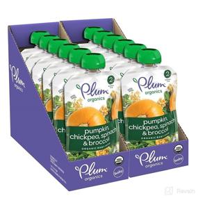 img 4 attached to 🍼 Plum Organics Stage 2 Baby Food Pouch, 12 Pack, 3.5 Ounce - Pumpkin, Spinach, Chickpea, Broccoli - Fresh Organic Food Squeeze for Babies, Kids, Toddlers