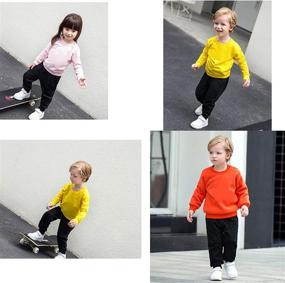 img 1 attached to 👕 Cute and Comfy: Girls Boys Kids Sweatshirt 2 or 3 Pack - Long Sleeve Cotton Thin Baby Crewneck Tops for Toddlers 1-8T