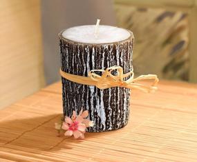 img 1 attached to Добавьте уюта в свой дом с помощью свечей Hyoola Timberline Stone Pillar - свечи европейского производства из деревенской березы (6 шт., 3 "X5")