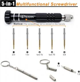 img 3 attached to Get Precision With PTSLKHN 5-In-1 Eyeglass Screwdriver Kit For Glasses, Electronics, Cellphone And More