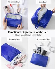img 1 attached to OlarHike Travel Packing Cubes - Set Of 8, In 4 Sizes (Extra Large, Large, Medium, Small), Luggage Organizer Bags For Travel Accessories And Essentials, Carry-On Travel Cubes For Suitcases (Blue)