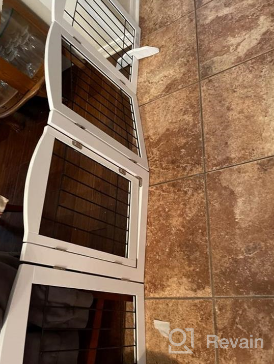 img 1 attached to PAWLAND Freestanding Dog Gate With Door: The Ultimate Solution For 80-Inch Wide Spaces, Stairs, And Doorways review by Randy Basque