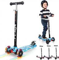 🛴 vokul 3 wheel kick scooter for kids - adjustable height, led light up wheels, lean to steer - ideal for boys & girls toddlers logo