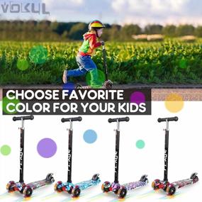 img 3 attached to 🛴 VOKUL 3 Wheel Kick Scooter for Kids - Adjustable Height, LED Light Up Wheels, Lean to Steer - Ideal for Boys & Girls Toddlers