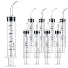 img 4 attached to 9 Pack 12Ml/Cc Dental Syringe W/ Curved Tip & Measurement - Disposable Graduated For Oral Care, Tonsil Stones Removing, Lab Use, Feed Small Pet
