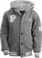 🧥 boys' clothing: polar club baseball removable charcoal jackets & coats logo