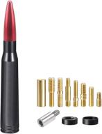 🔴 red invictus replacement bullet antenna - 5.5 inch radio antenna for ford f150 raptor, f250, f350, f450 super duty, ranger, explorer, dodge ram 1500, 2500, 3500 heavy duty classic pickup suv logo