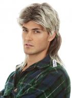 80s costume accessory: allaura blonde mullet wig for men logo