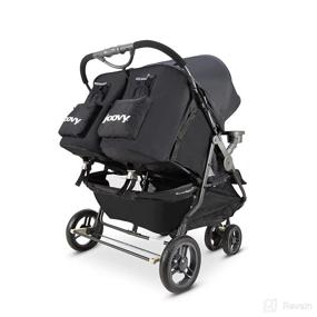 img 3 attached to 🛴 Black Joovy Scooter X2 with Tray - Double Stroller for Twins, Side by Side Design, Large Storage Basket