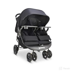 img 4 attached to 🛴 Black Joovy Scooter X2 with Tray - Double Stroller for Twins, Side by Side Design, Large Storage Basket