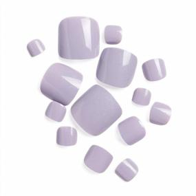 img 3 attached to 24Pcs Taro Purple Solid Candy Style Toe Nails Full Cover Feet Patch для девочек / женщин