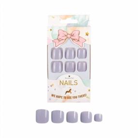 img 2 attached to 24Pcs Taro Purple Solid Candy Style Toe Nails Full Cover Feet Patch для девочек / женщин