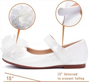 img 3 attached to Toddler Dress Shoes For Wedding | Flower Girl Mary Jane Lace Ballet Flats For Walking, Jumping