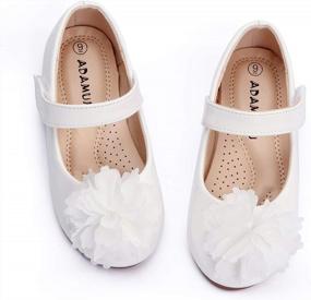 img 4 attached to Toddler Dress Shoes For Wedding | Flower Girl Mary Jane Lace Ballet Flats For Walking, Jumping