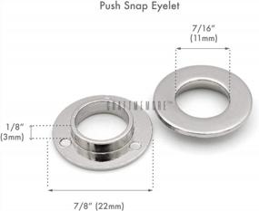 img 2 attached to 11Mm (7/16") Brushed Brass Craftmemore Metal Push Snap Grommet Rings - 4 Pack Easy Installment