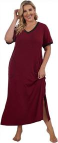 img 4 attached to Super Comfortable Plus-Size Nightgown Sleepwear For Women - Available In Sizes 1X-5X By BLMFAION