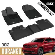 🚗 custom fit all-weather car floor mats liners for dodge durango 5-seater 2012-2020, kagu series (1st &amp; 2nd row, black) by 3d maxpider логотип