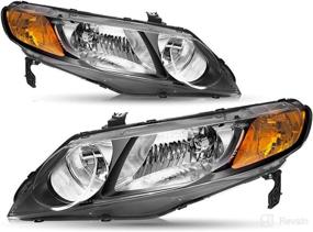 img 4 attached to 🚗 High-quality Replacement Headlight Assembly for 2006-2011 Honda Civic Sedan (Passenger & Driver Side) - JSBOYAT