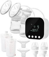 🍼 portable electric breast pump with powerful suction, pain-free and rechargeable silicone milk extractor - includes milk storage bags and adapters, 2 flange sizes - ideal for home and travel logo