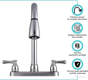 img 3 attached to 🚰 Dura Faucet DF-PK350L-SN RV Non-Metallic Two-Handle Pull-Down Kitchen Sink Faucet (Satin Nickel Finish): Quality and Convenience for RV Kitchens