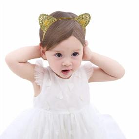 img 3 attached to Hand Embroidery Baby Cat Ears Headband Fmeida Princess Crown For Newborn Infant Toddlers Kids Girls