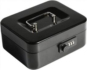 img 4 attached to Decaller Combination Lock Cash Box - Secure Metal Box With Money Tray - Small, Black Safe - Size 7.8" X 6.8" X 3.6" - Model QH2004S