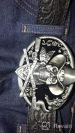 img 1 attached to Ride Into The Wild West With QUKE Cowboy Skull Buckle And Rifles Guns Design review by Frankye Sherman