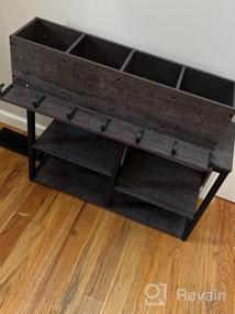 img 7 attached to Vintage Grey Entryway Bench Shoe Storage Rack Hall Tree With Shelves Hooks - HOMEFORT Coat Rack Shoe Bench Set For Mud Room Organization