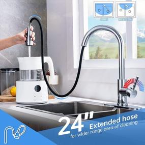 img 1 attached to Chrome Kitchen Faucet, Arofa Pull Down 3 Hole Deck Mount - Single Handle, Commercial Travel Trailer RV Kitchen Faucet W/ Sprayer