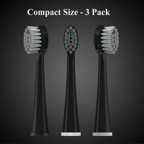 img 3 attached to 🦷 Compact Black Flossing Toothbrush Head Set - 3 Count with Covers