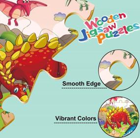 img 1 attached to Colorful Wooden Jigsaw Puzzles For Toddlers - Educational Toys For Kids Ages 3-5 (Set Of 6)