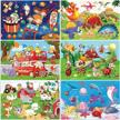 colorful wooden jigsaw puzzles for toddlers - educational toys for kids ages 3-5 (set of 6) logo