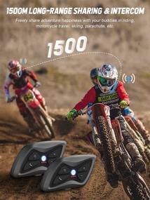 img 3 attached to 🏍️ Moman H1 Motorcycle Helmet Intercom: 1500M Range, Waterproof, Noise Canceling, Universal Communication System for ATVs, Motorcycles, Dirt Bikes - 2 Pack