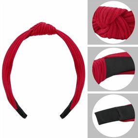 img 2 attached to SIQUK 15 Pieces Top Knot Headband Set - Stylish Cross Knot Wide Cloth Headbands For Women, Perfectly Knotted Hair Accessories