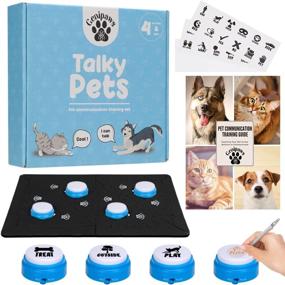 img 4 attached to 🐱 Enhance Communication with Genipaws - Cat & Dog Talking Button Tester Kit: 4 Buttons, Mats, Stickers & More!