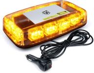 🚨 xprite amber led rooftop 12-inch mini emergency strobe lights bar with 15 flashing modes - hazard warning caution beacon light with magnetic base for safety tow truck, construction vehicles, postal cars, and snow plow логотип