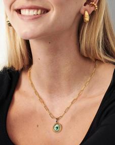 img 2 attached to Stylish Collection Of Women'S Lucky Amulet Pendant Necklaces With Turkish Design, 14K Gold Plated Chain & Variety Of Gorgeous Pendants - Perfect For Gifts!