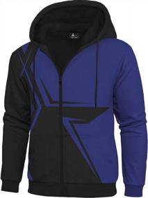 img 3 attached to Heavyweight Sherpa-Lined Men'S Zip-Up Hoodie, Ideal For Warmth And Style In Winter