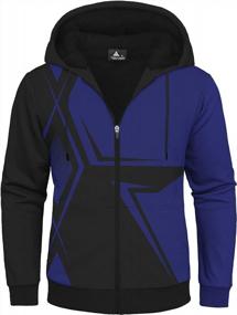 img 4 attached to Heavyweight Sherpa-Lined Men'S Zip-Up Hoodie, Ideal For Warmth And Style In Winter