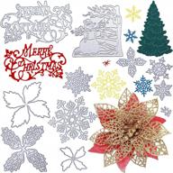 🎄 merry christmas metal cutting dies: snowflake christmas tree die cuts for diy card making, scrapbooking, and paper decorations logo