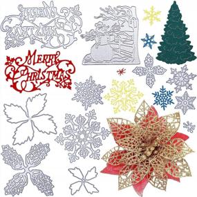 img 4 attached to 🎄 Merry Christmas Metal Cutting Dies: Snowflake Christmas Tree Die Cuts for DIY Card Making, Scrapbooking, and Paper Decorations