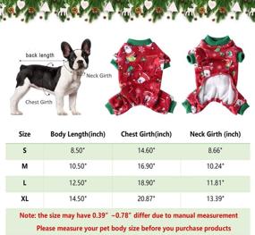 img 3 attached to CooShou Christmas Dog Pajamas: Santa Claus Snowflake Pattern - Warm Coral Fleece Pet Winter Jumpsuit for Small Dogs and Cats