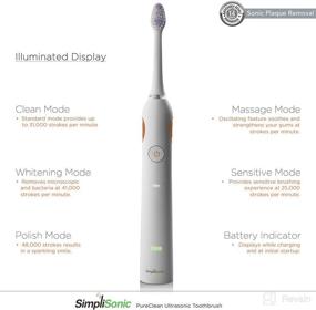 img 3 attached to 🦷 SimpliSonic Rechargeable Ultrasonic Electric Toothbrush for Complete Oral Care