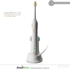 img 1 attached to 🦷 SimpliSonic Rechargeable Ultrasonic Electric Toothbrush for Complete Oral Care