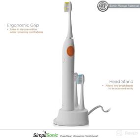 img 2 attached to 🦷 SimpliSonic Rechargeable Ultrasonic Electric Toothbrush for Complete Oral Care