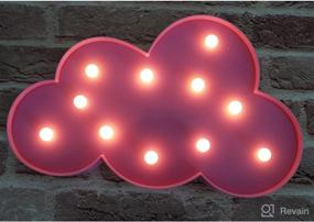 img 1 attached to 🌈 3D Cloud Lamp Decorative LED Sign Night Lights for Kids and Adults - Perfect for Baby Nursery, Birthday Party, and Holiday Decorations - Pink Kid's Room Decor Nightlight