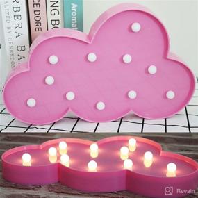 img 2 attached to 🌈 3D Cloud Lamp Decorative LED Sign Night Lights for Kids and Adults - Perfect for Baby Nursery, Birthday Party, and Holiday Decorations - Pink Kid's Room Decor Nightlight