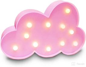 img 4 attached to 🌈 3D Cloud Lamp Decorative LED Sign Night Lights for Kids and Adults - Perfect for Baby Nursery, Birthday Party, and Holiday Decorations - Pink Kid's Room Decor Nightlight