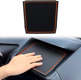 img 4 attached to 🍊 Premium Orange Dashboard Mats for Subaru Crosstrek/Impreza 2018-2023 & Forester 2019-2023: High-Quality Rubber Liner Inserts & Center Console Accessories